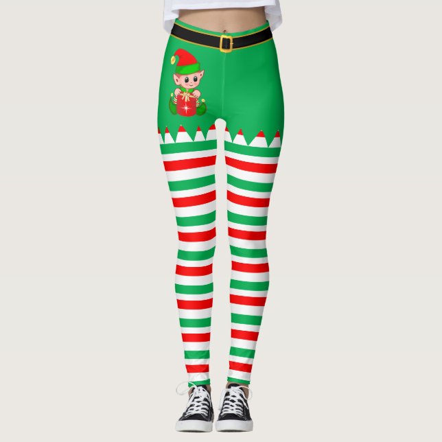 Leggings do Elf de Natal (Frente)