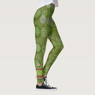 Leggings do Enfeites de natal Verde