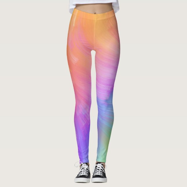 Leggings do espiral do Cotovelo Pastel (Frente)