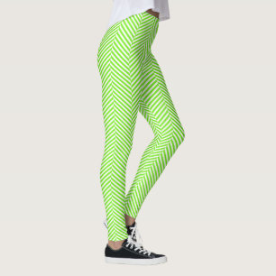 Leggings do estilo crocante verde e branco