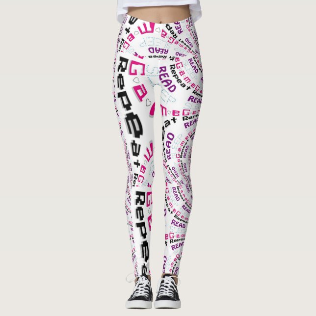 Leggings do estilo de vida do Geek Rad Chic Gamer (Frente)