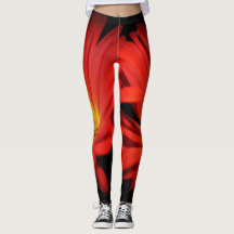 Leggings do estilo moderno vermelho floral Rosa