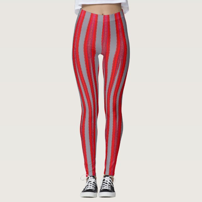 Leggings do Exercício de Gym com Padrão de Greve V (Frente)