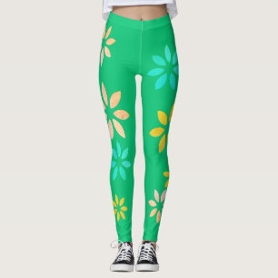Leggings do Exercício de Padrões Florais Colorid