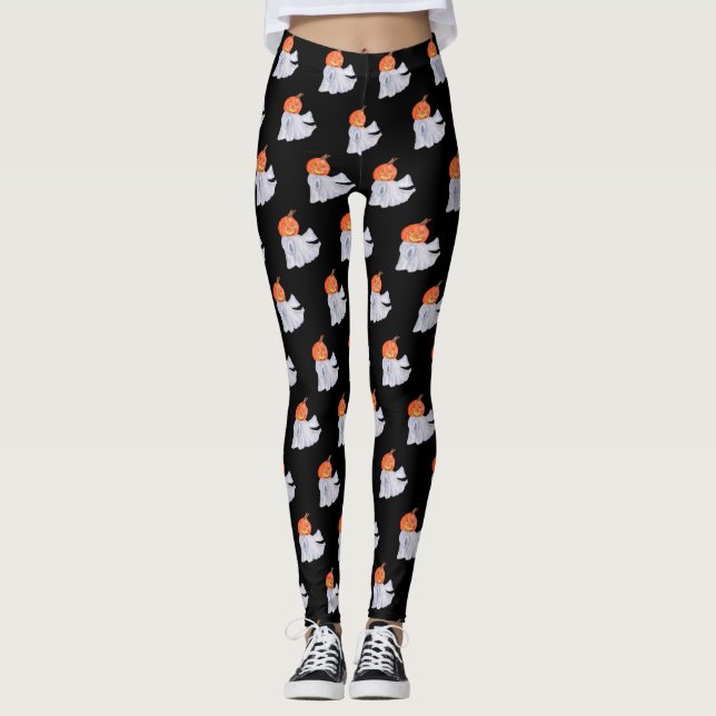 Leggings do Halloween com Leggings Fantasmas (Frente)