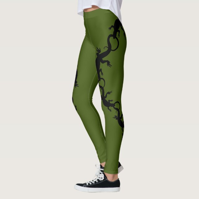 Leggings do Lizard Repelem Leggings de Arte da Vid (Esquerda)