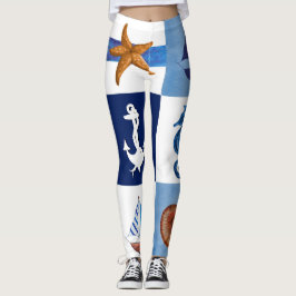 Leggings do oceano náutico