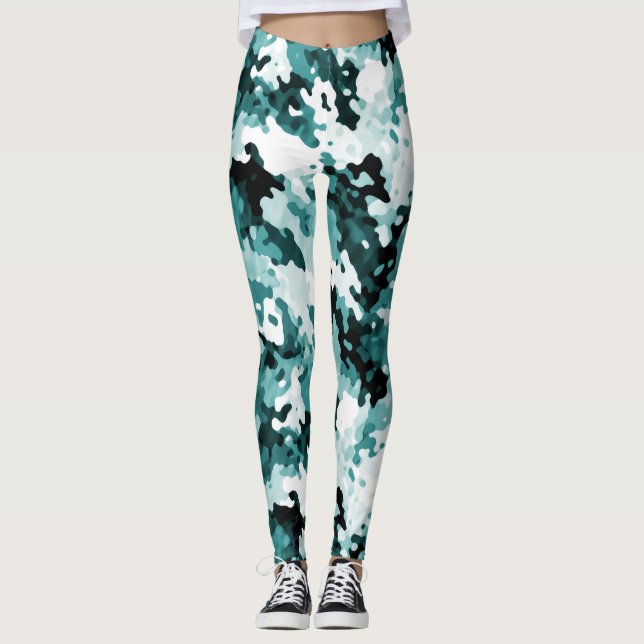 Leggings do padrão da Camo "The Real Teal" (Frente)