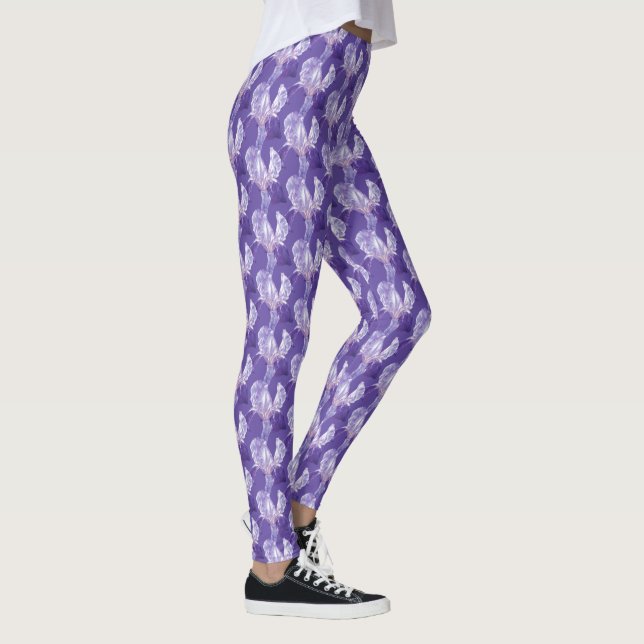 Leggings do padrão de arte da íris ultravioleta (Direita)