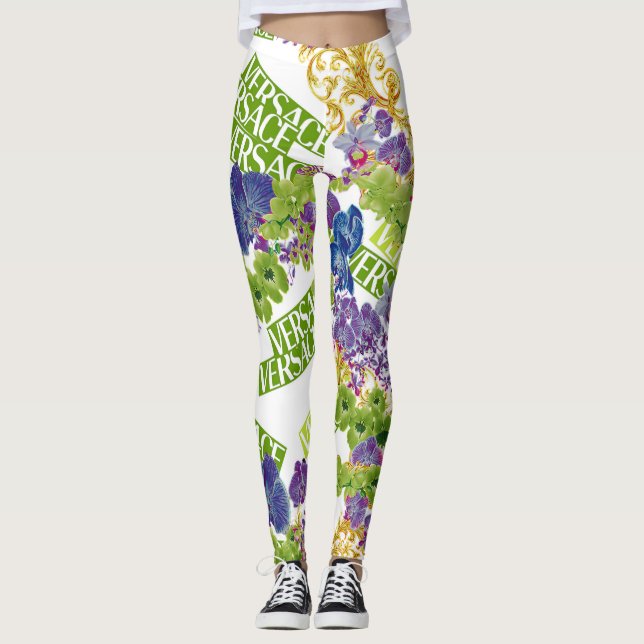 Leggings do padrão de Coleta de Cores Florais Vers (Frente)