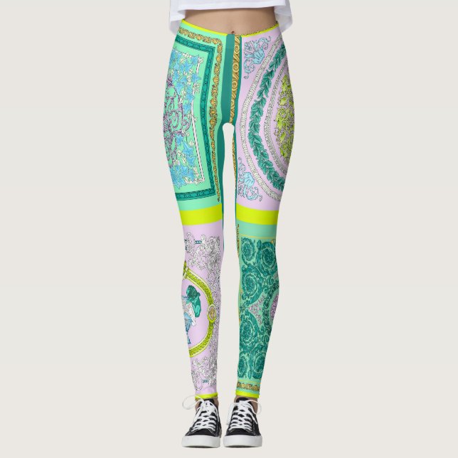 Leggings do padrão de Coleta de Cores Versace Baro (Frente)