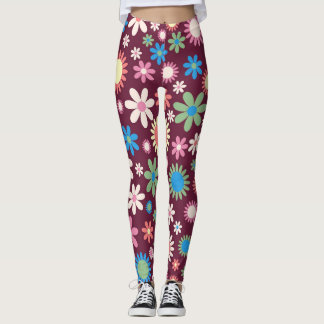 Leggings do padrão de flores retrorreflectoras dos