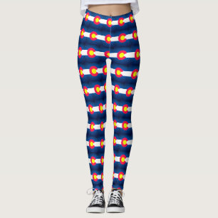 Leggings do padrão de granulação da bandeira do Co