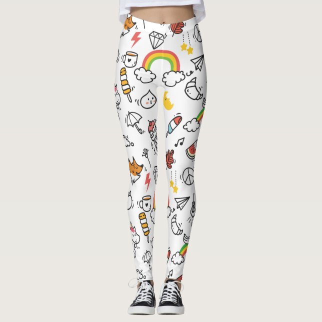 Leggings do padrão Kawaii Cute (Frente)