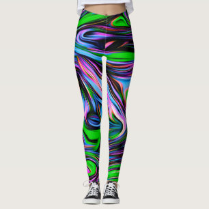 Leggings do padrão Neon Swirl Design