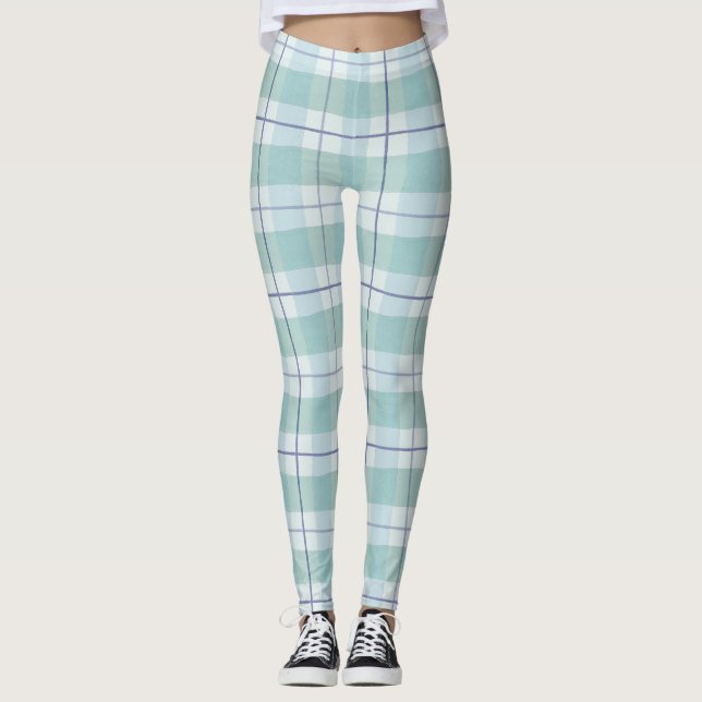 Leggings do padrão Pastel Tartan (Frente)
