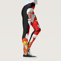 Leggings do Papai Noel de Natal