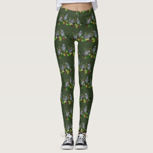 Leggings do Partido da Cinza Africano (Verde Escur
