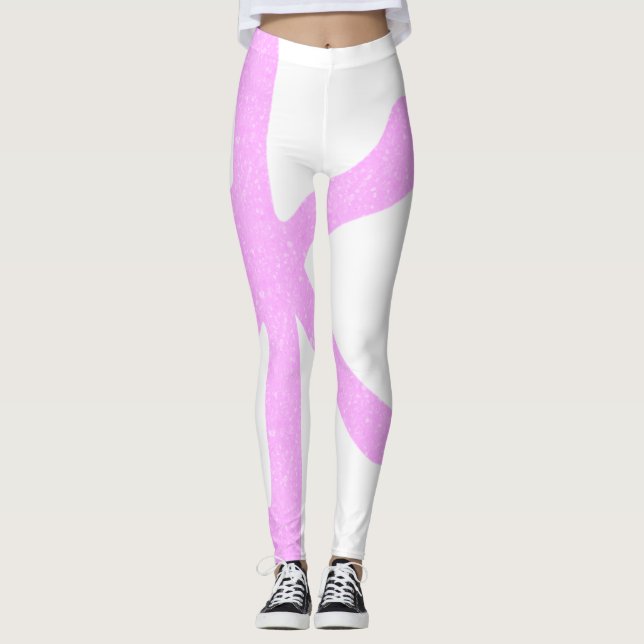 Leggings do Partido Trendy Japonês Rosa Sparkles (Frente)