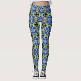 Leggings do Portal de Luz Fractal de Neon Cósmico