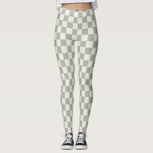Leggings do Quadro de Checkings Verde Sage - Terra