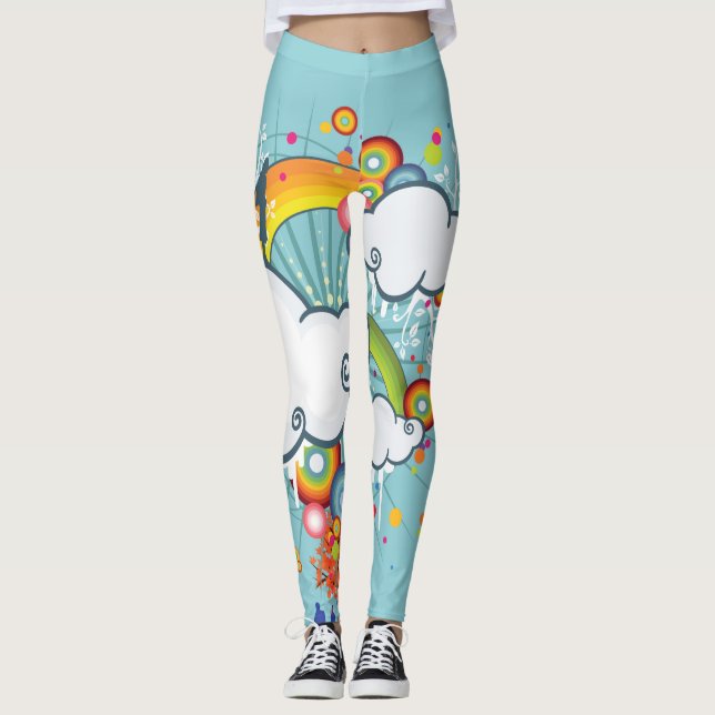 Leggings do Rainbow Cloud Pessoas (Frente)