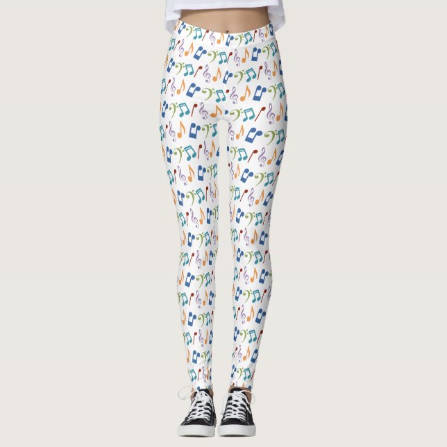 Leggings do Rainbow Music Note (Frente)