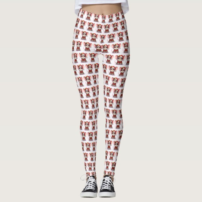 Leggings do rato de Natal (Frente)