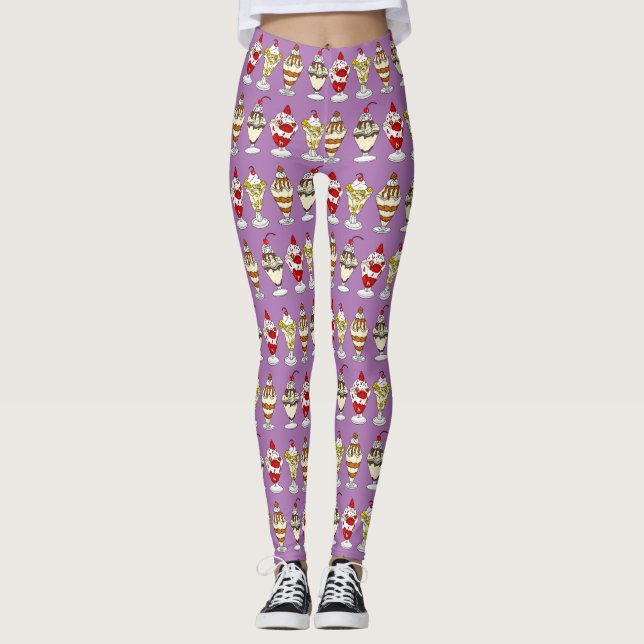 Leggings do Sorvete Retro Sundaes (Frente)