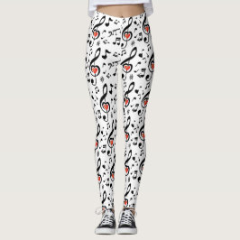 Leggings do tema de notas musicais