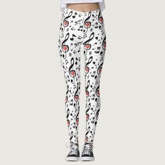 Leggings do tema de notas musicais