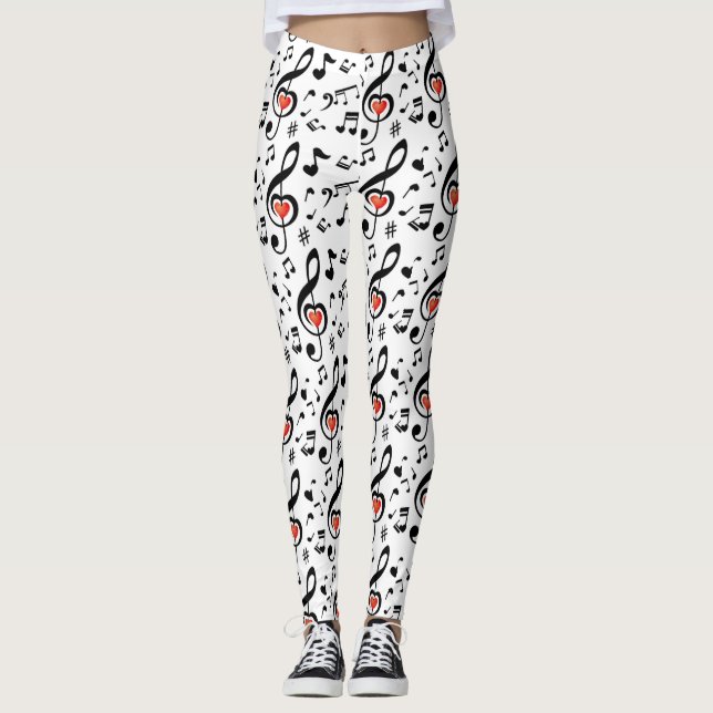 Leggings do tema de notas musicais (Frente)