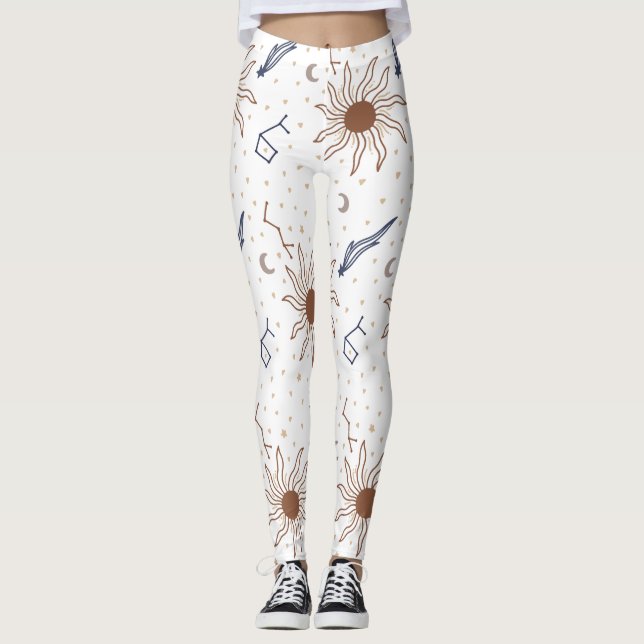 Leggings do Tema Floral Celestial (Frente)