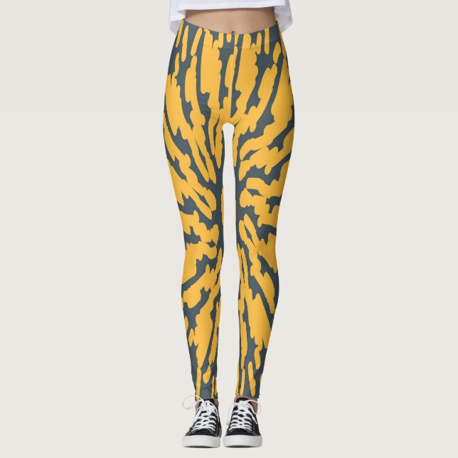 Leggings do tigre amarelo "Ratti_Creative_Arts" (Frente)