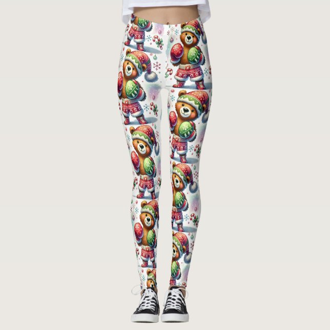 Leggings do Urso de Caixa de Sombra (Frente)