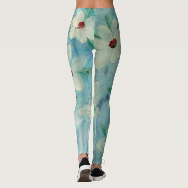 Leggings do Visto de Arte Floral (Verso)