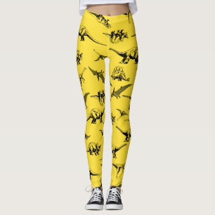 Leggings dos dinossauros amarelos