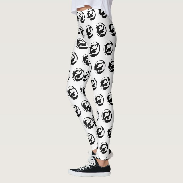 Leggings dos golfinhos Yin Yang (Esquerda)