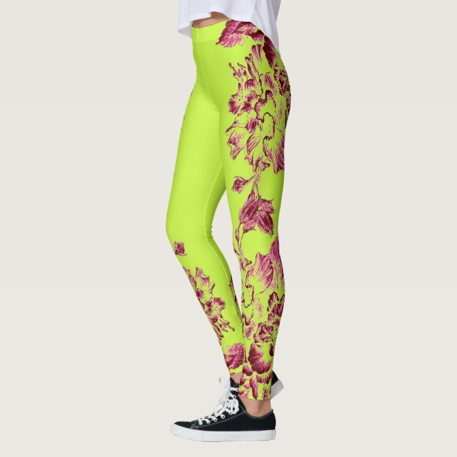 Leggings Double Hibiscus Rosa em Lima (Esquerda)