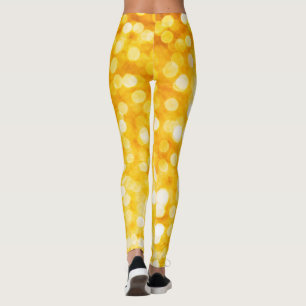 Leggings Douradas de Bokeh Modernas