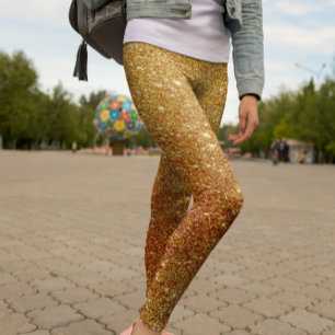 Leggings Douradas de Brilho Moderno