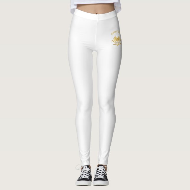 Leggings Douradas de Lotus (Frente)