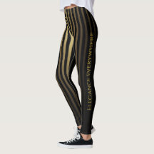 Leggings Douradas e Pretas Luxuosas - Elegância