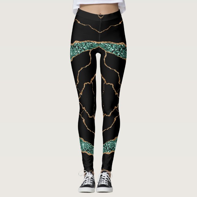 Leggings Douradas Emerald Green (Frente)