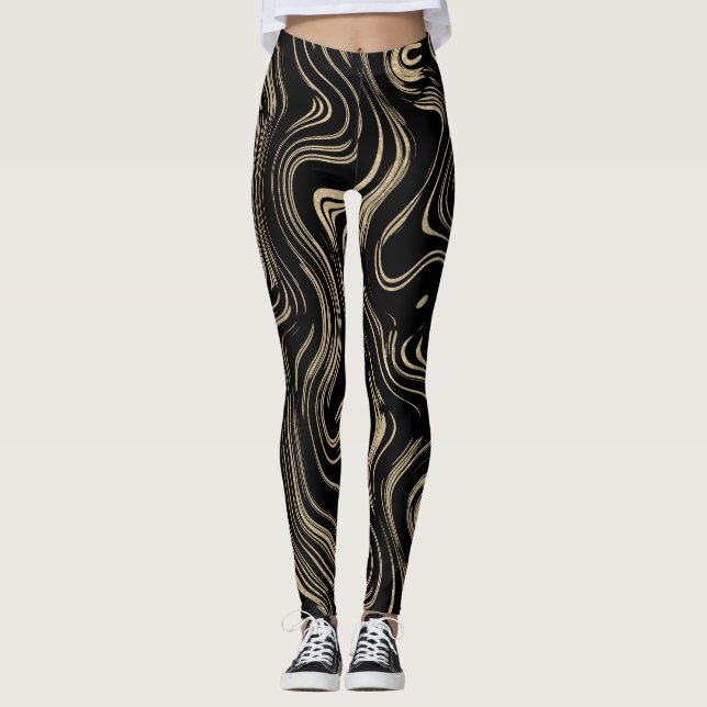 Leggings Douradas marmoreadas (Frente)