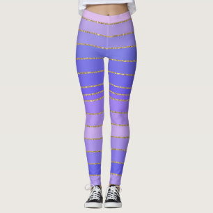 Leggings Douradas Rasgadas Violetas