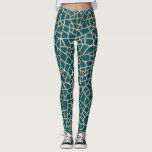 Leggings Douradas/Raspadas Modernas<br><div class="desc">Trendy, as leggings lacrimogêneas apresentam um padrão de fissuras de folha de ouro.</div>