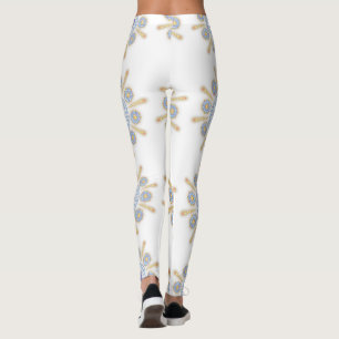 Leggings Douradas, roxas e azuis cativantes