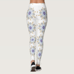Leggings Douradas, roxas e azuis cativantes