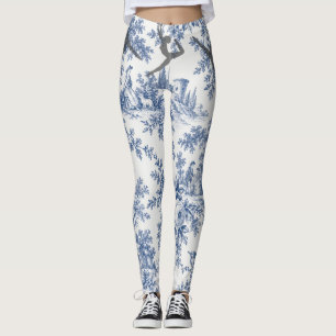 Leggings Elegantes Bailarina Azul Toile de Jouy